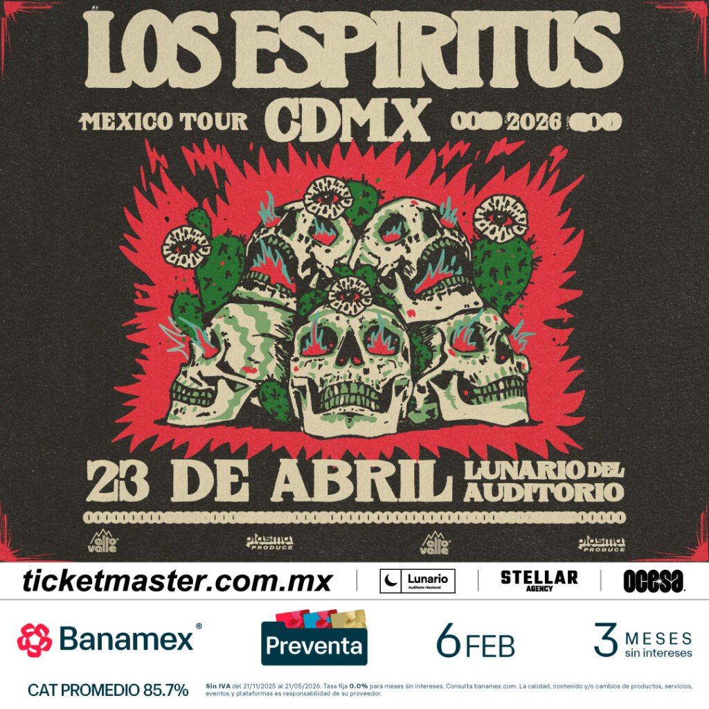 La noche en la que el rock se vuelve ritual: Los Espíritus al Lunario los espirius cdmx 2026