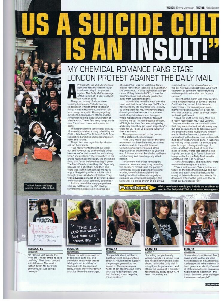 MCR NO ES UN CULTO: la historia detrás de la protesta del 2008 kerrang2